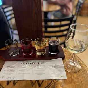Sweet wine flight