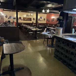 The dining area, which is distinct and separate from the banquet room and the bar