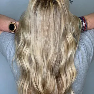 After Brittany did my hair, it's soft, shiny, and a nicer color.