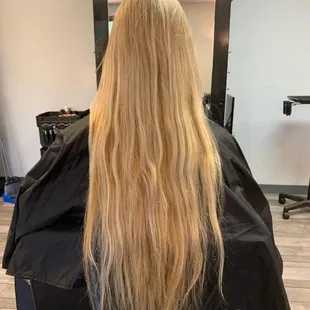 Before Brittany fixed my hair it was dry and brassy