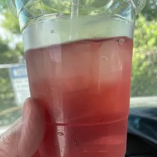 Berry, lemonade, peach tea- missing the lemonade and peach