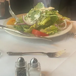 Fresh salad all grown on the property