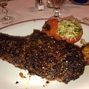 Tomahawks with rice stuffed tomatoes