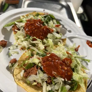 two tacos on a plate
