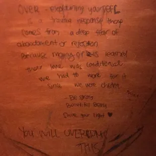 Gospels written on the girls bathroom