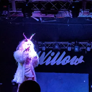a woman dressed as a unicorn on stage