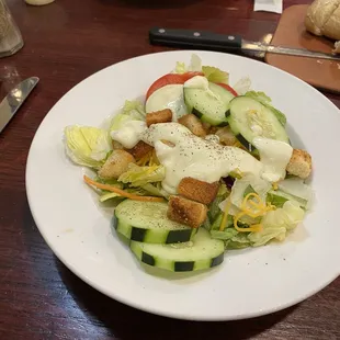Fresh salad with Marzetti blue cheese dressing