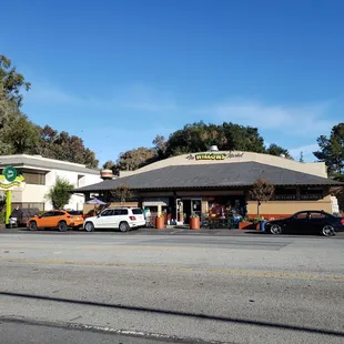cars parked in front of the store