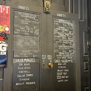 Taproom Beer Menu, with rotating drafts