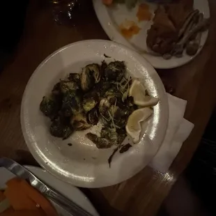 Brussels sprouts and hummus