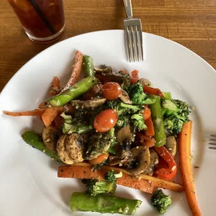 nicely prepared sautéed vegetables