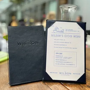Dog menu
