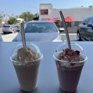 Vanilla and Strawberry Milk shakes