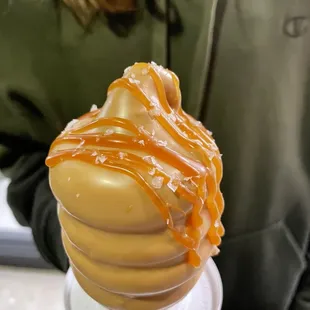 Salted caramel dipped cone.