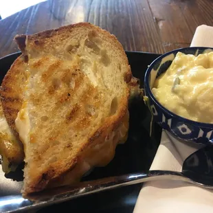 Grilled cheese and side of potato salad.