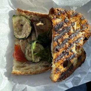 Burnt &quot;sandwich&quot; with gross veggies. Nothing else