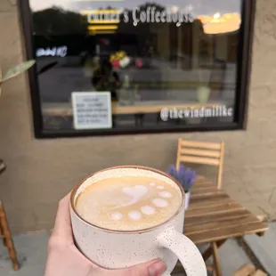 Golden Bear latte in a mug
