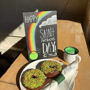 St. Patrick&apos;s Day donuts from Hana&apos;s