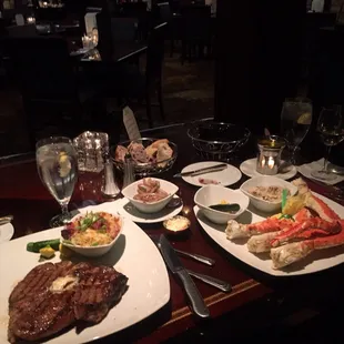 a steak and lobster dinner
