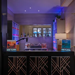 DJs spin vinyl tracks, which play from Klipsch Horn speakers