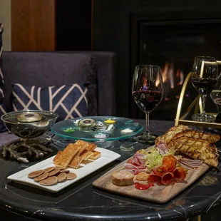 Caviar and charcuterie on The Wine Bar menu