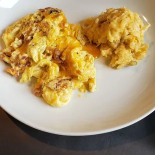 American scrambled eggs and hash browns