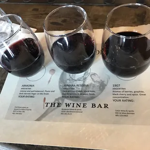 The Aug Malbec wine flight