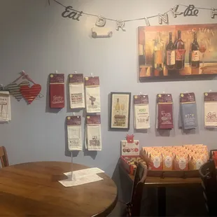 a wall of wine bottles