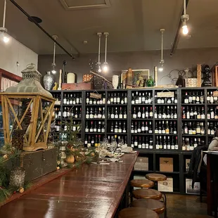 a wine shop with lots of bottles of wine