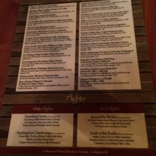 Wine menu. But it changes