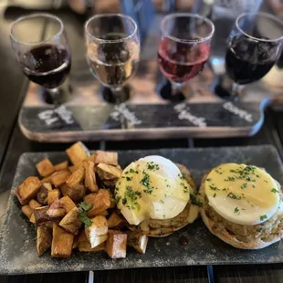 Create Your Own Wine Flight &amp; Crab Benedict