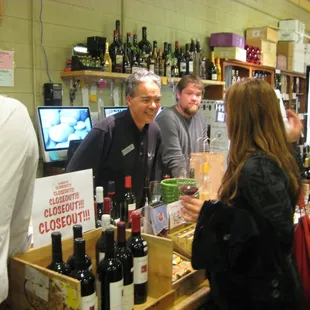 We do private events for up to 40 people!  Our wine experts David and Drew are shown here explaining the lineup to a guest