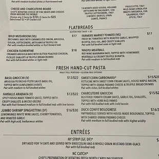 Dinner menu 8/28/24 - changes often.