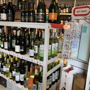 a variety of wines on display