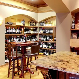 a wine cellar with many bottles of wine