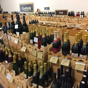 a variety of bottles of wine