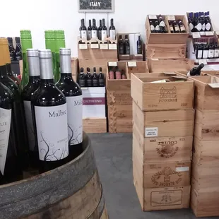 a variety of bottles of wine