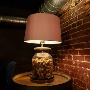 Cork lamp in the loft.