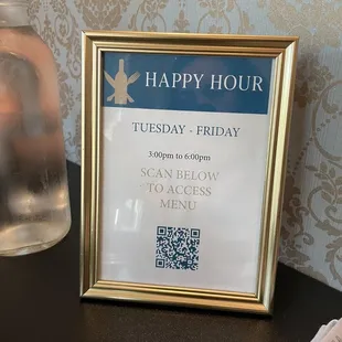 Happy hour menu