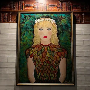 a portrait of a woman with a crown on her head