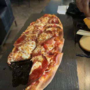 Traditional pepperoni flatbread