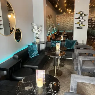 interior, sushi and sashimi