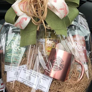 I purchased a beautiful wine basket today for a wedding shower.