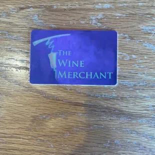 Wine Station cash card.