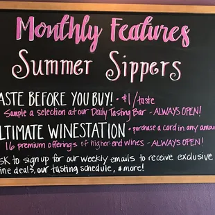 Summer Sippers features