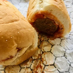 Meatball sub from The Wine Merchant.