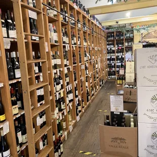 shelves of bottles of wine