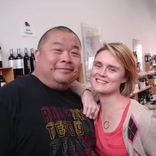 a man and a woman posing for a picture