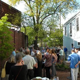 We have regular, FREE wine tasting events like this one, in our outdoor courtyard