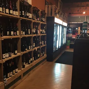 shelves of bottles of wine